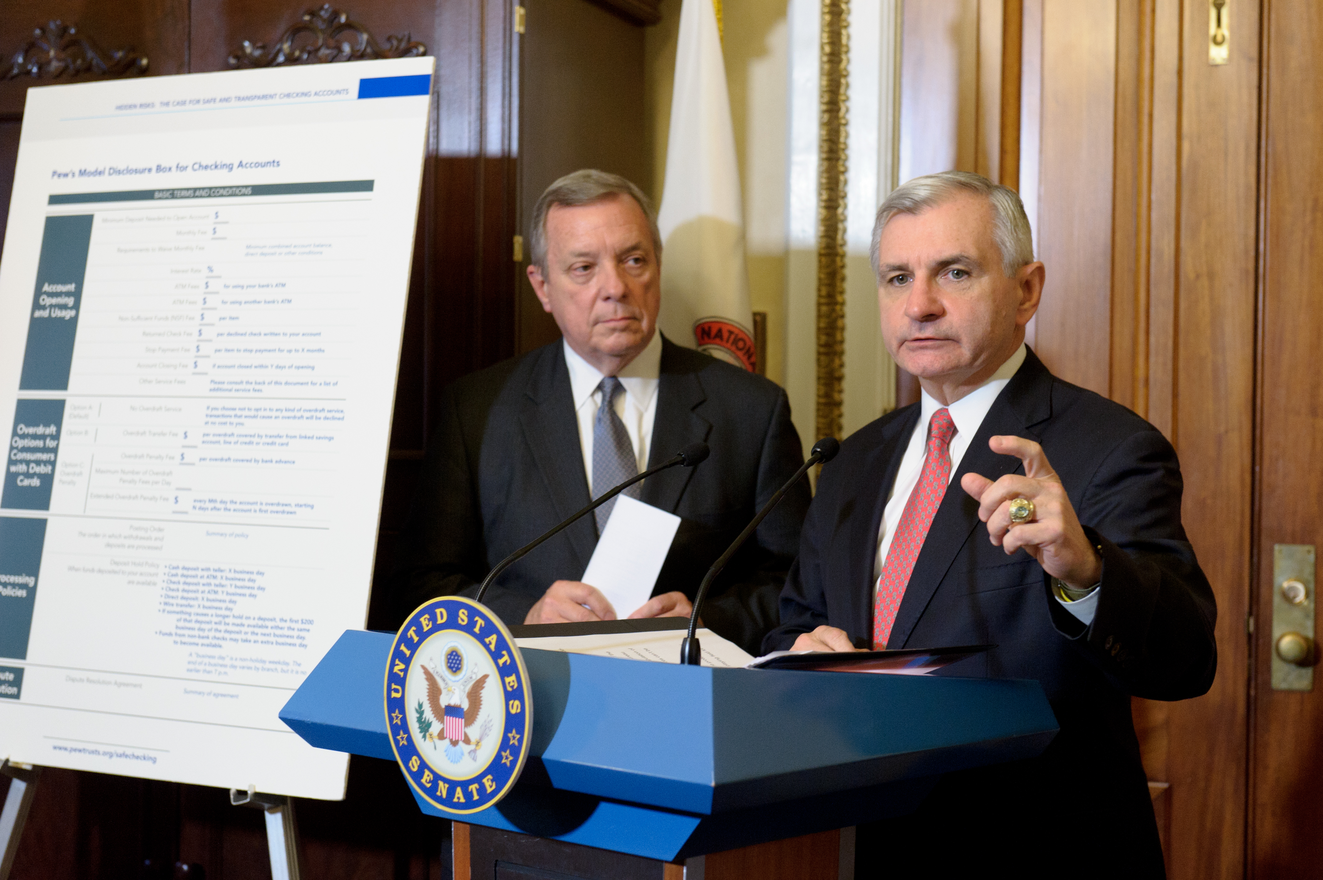 Senators Reed & Durbin discuss bank fee disclosure